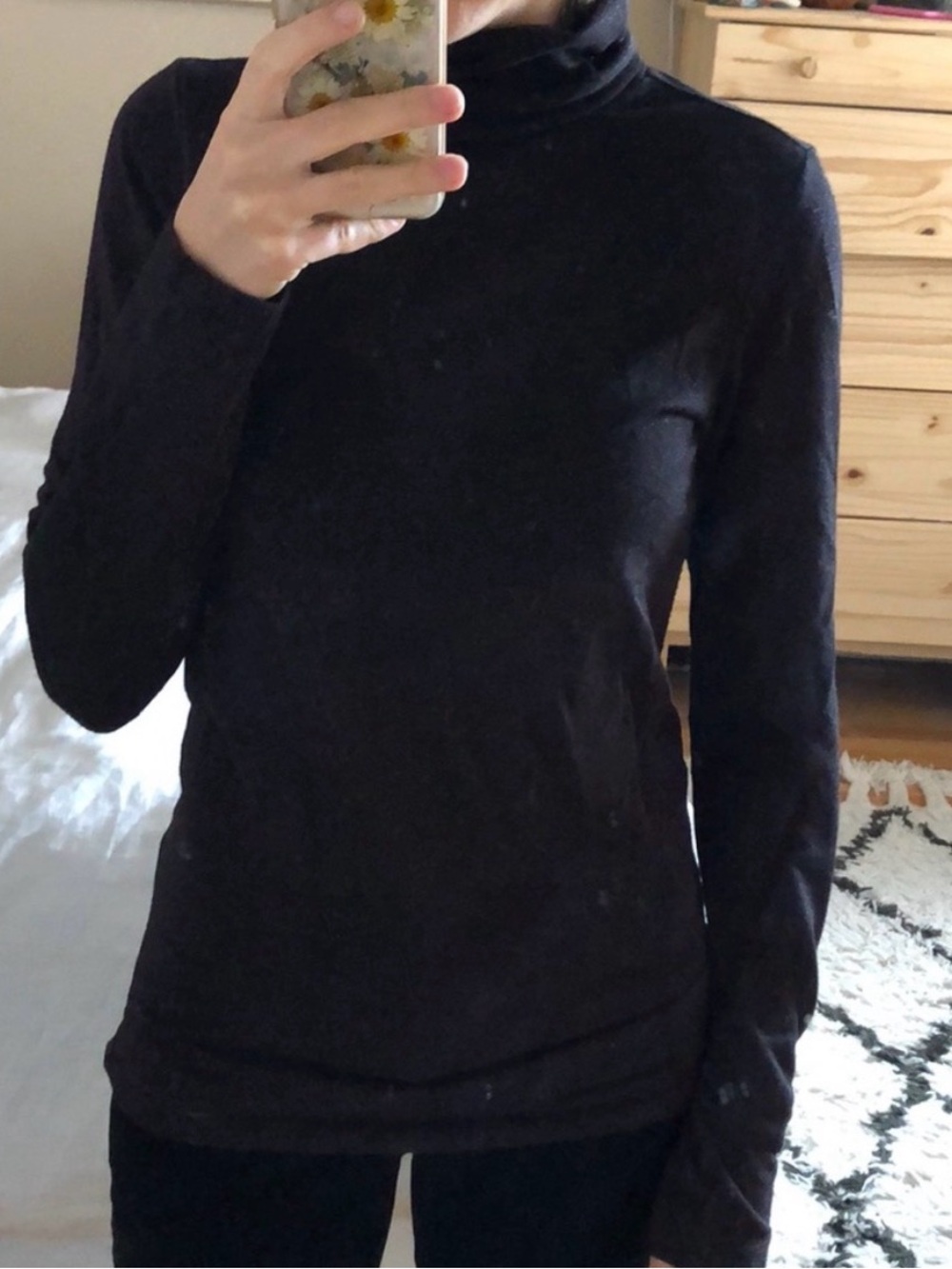 Scotch & Soda Black Shimmery Long Sleeve Tee